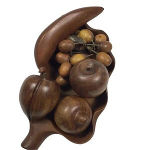 Vintage MCM wooden fruit bowl​